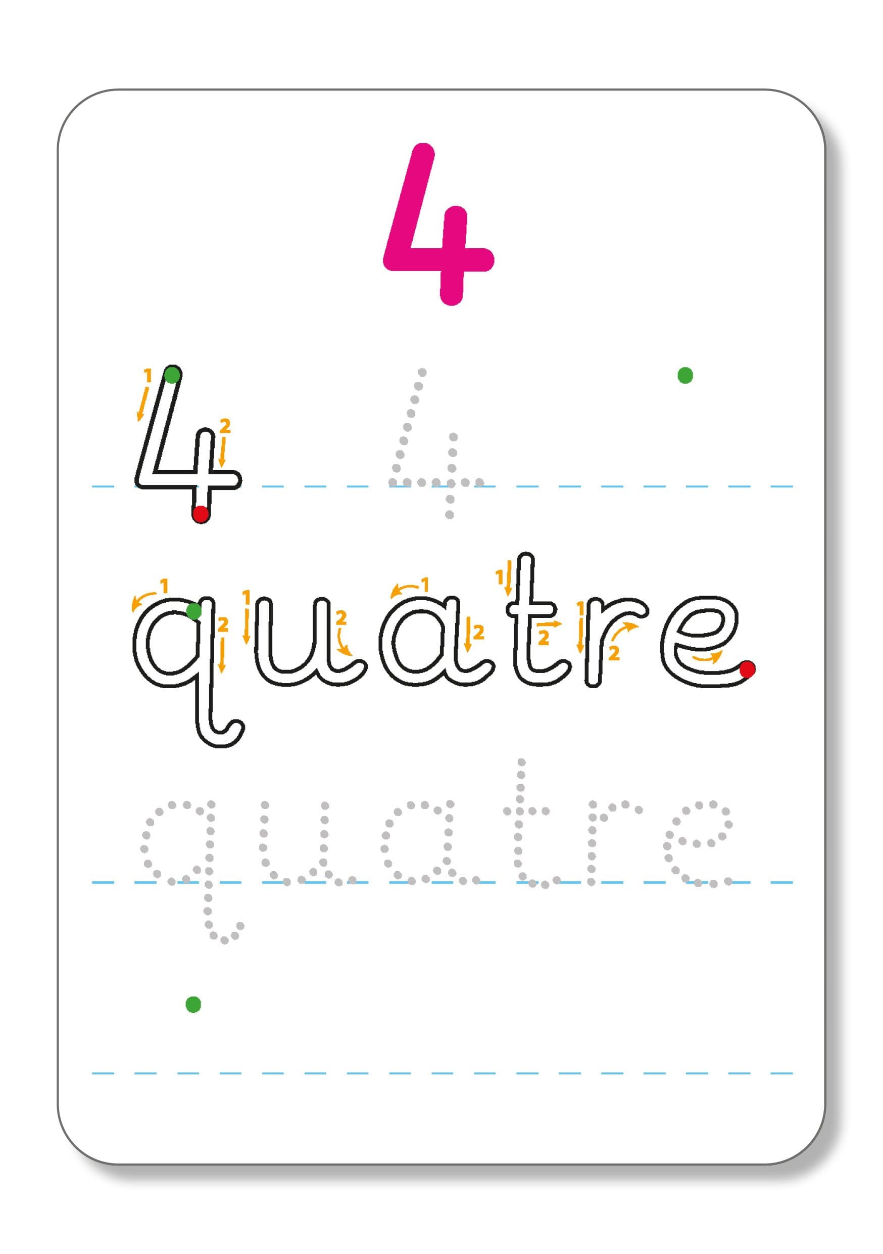Numbers In French- Write & Wipe Flash Cards — image 3