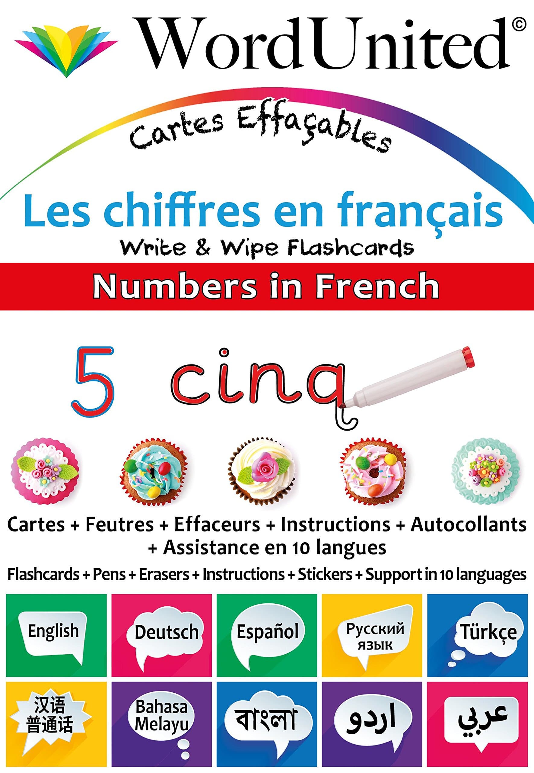Numbers In French- Write & Wipe Flash Cards — image 1