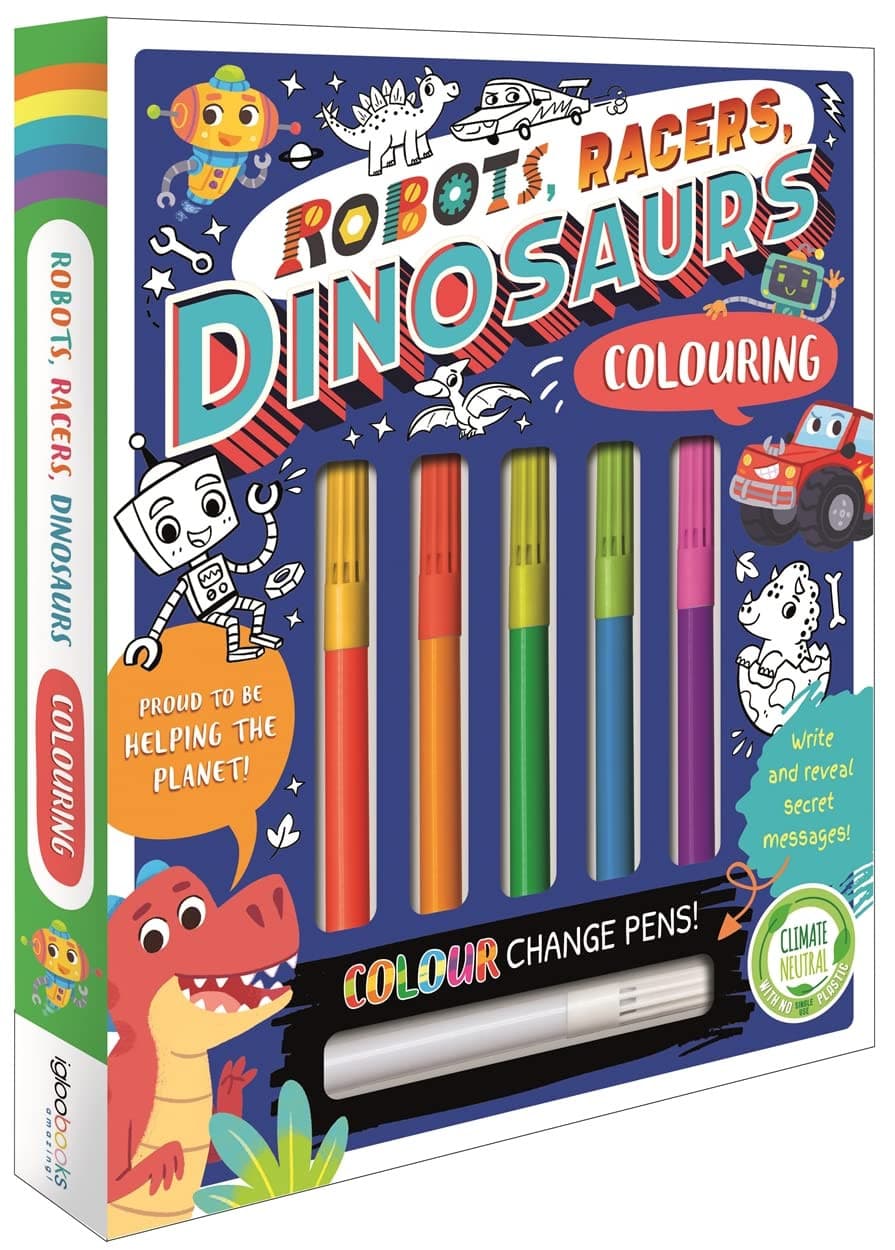 Robots,Racers,Dinosaurs Colouring