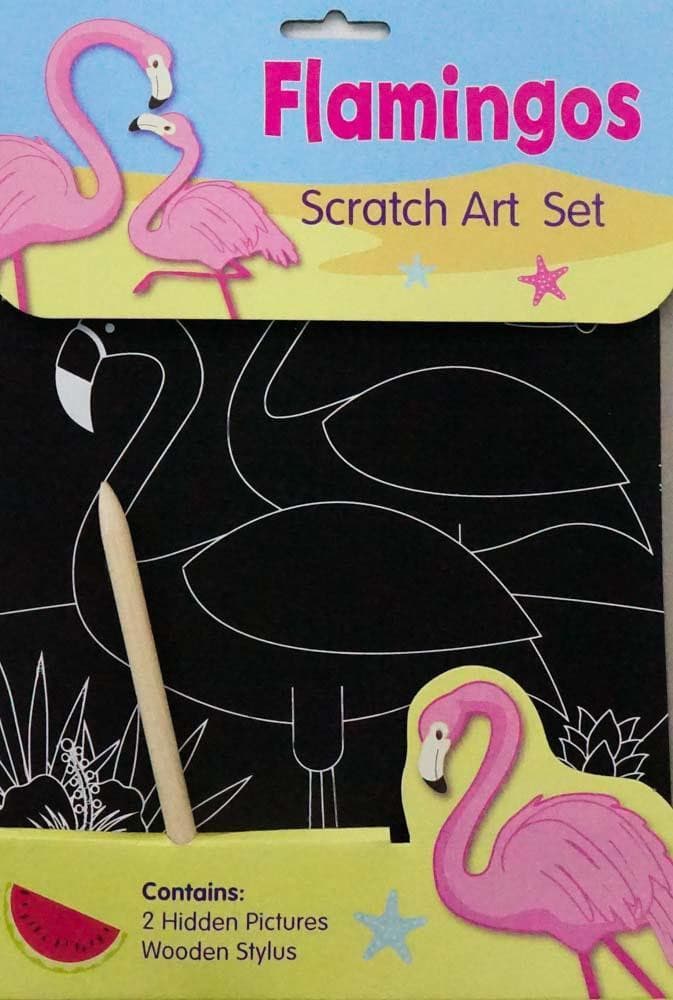 Flamingos Scratch Art Set